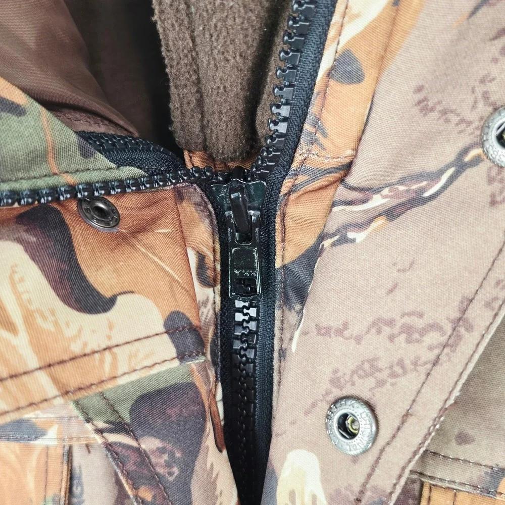 Woolrich Advantage Camo Gore-Tex Hunting Jacket Mens M Hooded Waterproof Brown